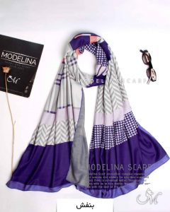 شال نخ موهر دو رو 1203 بنفش