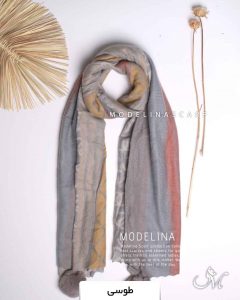 شال موهر پم پم دار طوسی