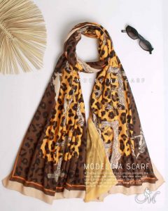 خرید شال موهر دورو تک طرح مدلینا M14 1199