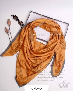 روسری جناقی پاییزه زعفرانی