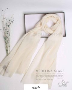 شال ابریشم مجلسی شیری