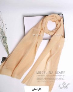 شال ابریشم مجلسی کاراملی