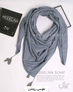 روسری نخی پاییزه طوسی روشن