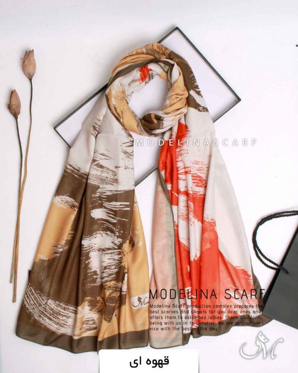 شال نخی پاییزه قهوه ای