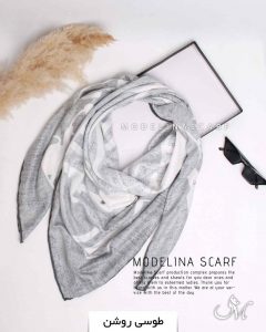 روسری نخی زمستانه اعلاء مدلینا 1226 طوسی روشن