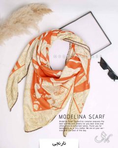 روسری نخی زمستانه اعلاء مدلینا 1226 نارنجی
