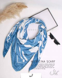 روسری نخی زمستانه اعلاء مدلینا 1226 آبی