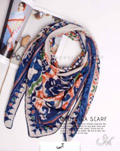 روسری نخی زمستانه اعلاء مدلینا آبی