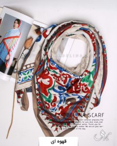 روسری نخی زمستانه قهوه ای