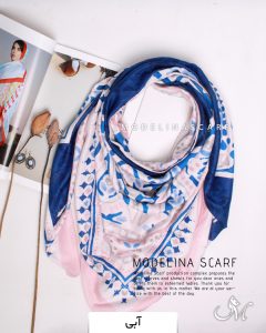 روسری نخی زمستانه آبی