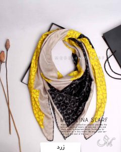 روسری نخی زمستانه اعلاء زرد