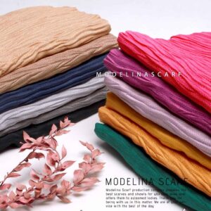 1235 شال پلیسه نخی مدلینا