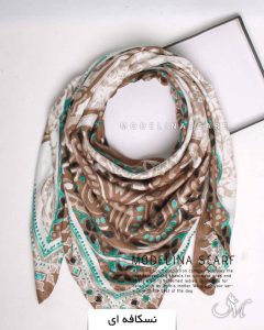 روسری نخی بهاره مدلینا 1240 نسکافه ای