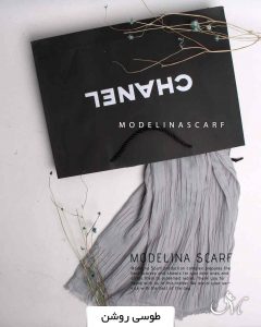 شال پلیسه نخی طوسی