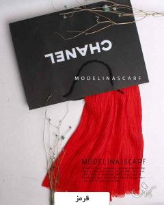 شال پلیسه نخی قرمز