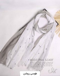 شال نخی بهاره وارداتی مدلینا1259 طوسی روشن