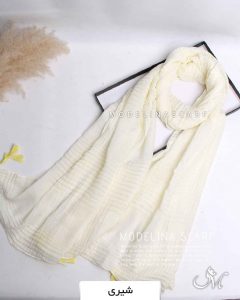 شال پلیسه نخی وارداتی شیری