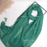 شال پلیسه نخی وارداتی سبز