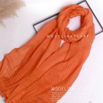 شال پلیسه نخی وارداتی نارنجی
