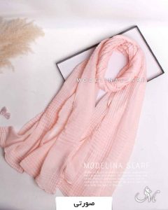 شال پلیسه نخی وارداتی صورتی