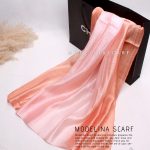 شال حریر ابریشم صورتی-گلبهی