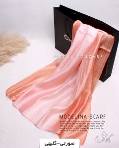 شال حریر ابریشم صورتی-گلبهی