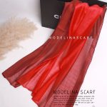 شال حریر ابریشم قرمز