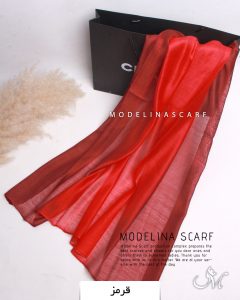 شال حریر ابریشم قرمز