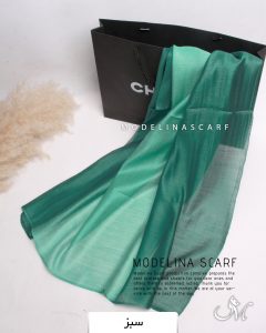 شال حریر ابریشم سبز