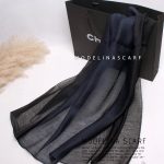 شال حریر ابریشم سرمه ای