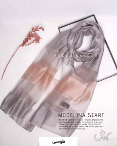 شال حریر ابریشم وارداتی طوسی