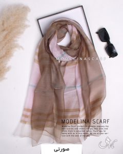شال حریر ابریشم وارداتی مدلینا صورتی