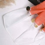 شال نخی سکه ای گلبهی-سفید