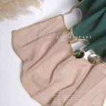 شال نخی سکه ای سبز-کرم