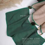 شال نخی سکه ای کرم-سبز