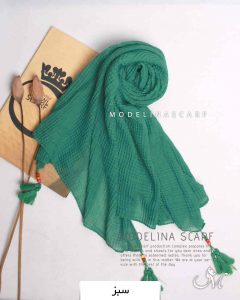 شال پلیسه چهارخونه سبز