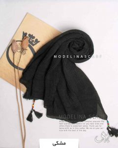 شال پلیسه چهارخونه مشکی