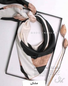 روسری ابریشم اصل مدلینا مشکی