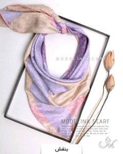 روسری ابریشم اصل مدلینا بنفش