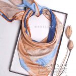 روسری ابریشم اصل مدلینا آبی
