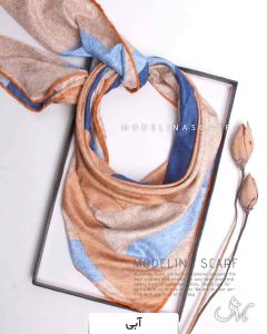 روسری ابریشم اصل مدلینا آبی