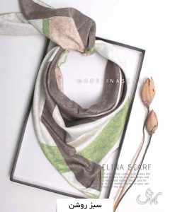 روسری ابریشم اصل مدلینا سبز روشن