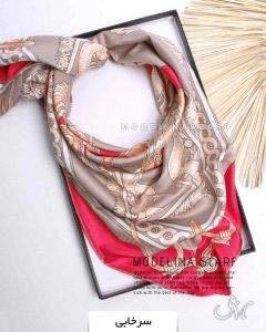 روسری ابریشم اصل سرخابی