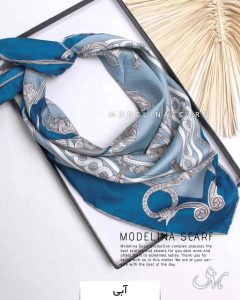 روسری ابریشم اصل آبی