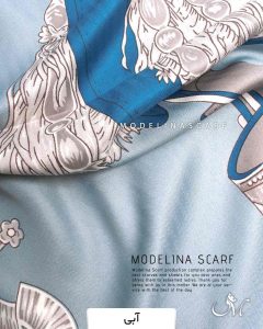 روسری ابریشم اصل مدلینا آبی