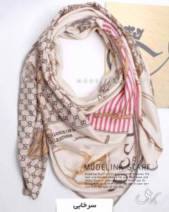 روسری نخی طرح گوچی سرخابی