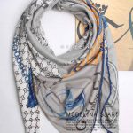 روسری نخی طرح گوچی طوسی