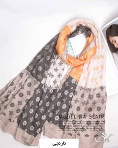 شال نخی بهاره مدلینا نارنجی