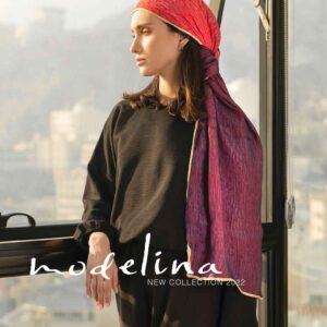 1247 شال ابریشم دولایه طرح دار مدلینا