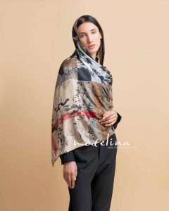 روسری ابریشم وارداتی مدلینا